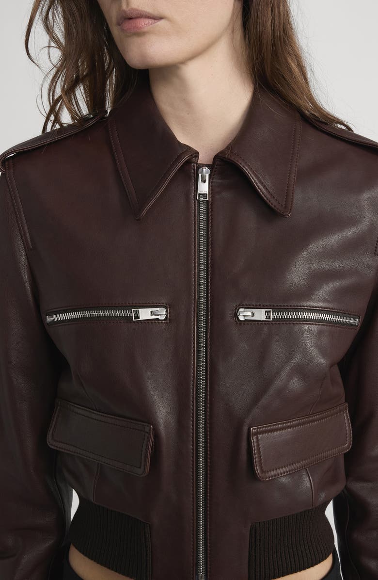 FRAME The Aviator Leather Jacket, Alternate, color, Americano