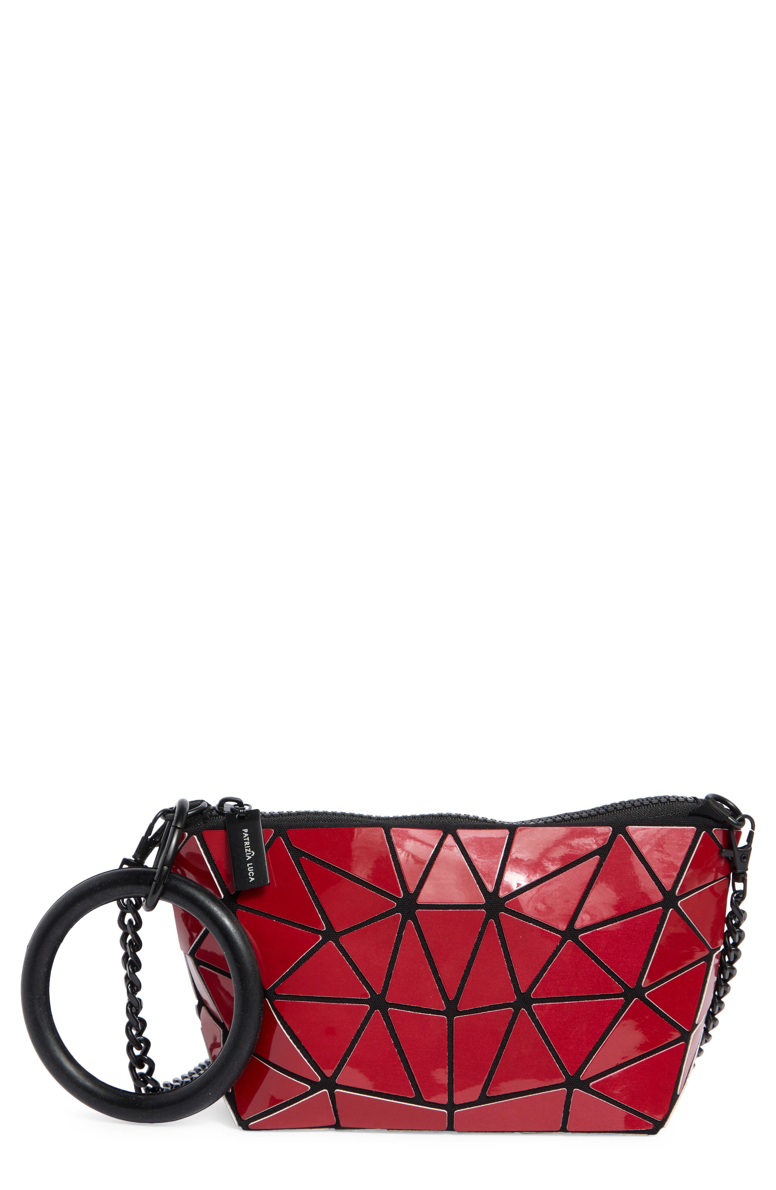 PATRIZIA LUCA Mosaic Cosmetic Case, Main, color, Shiny Red