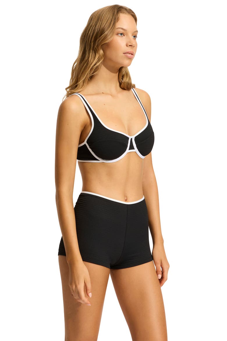 Beach Bound Colorblock Underwire Bikini Top, Alternate, color, BLACK