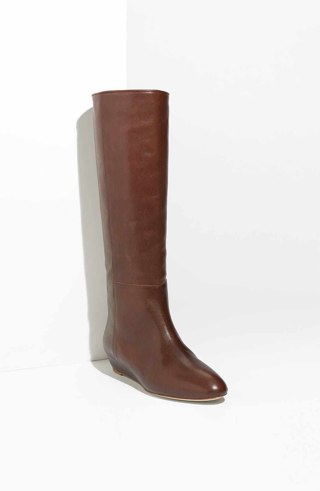 'Matilde' Sliver Wedge Leather Boot, Main, color, CHESTNUT