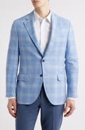 Peter Millar Hyperlight Soft Light Blue Check Linen & Wool Sport Coat