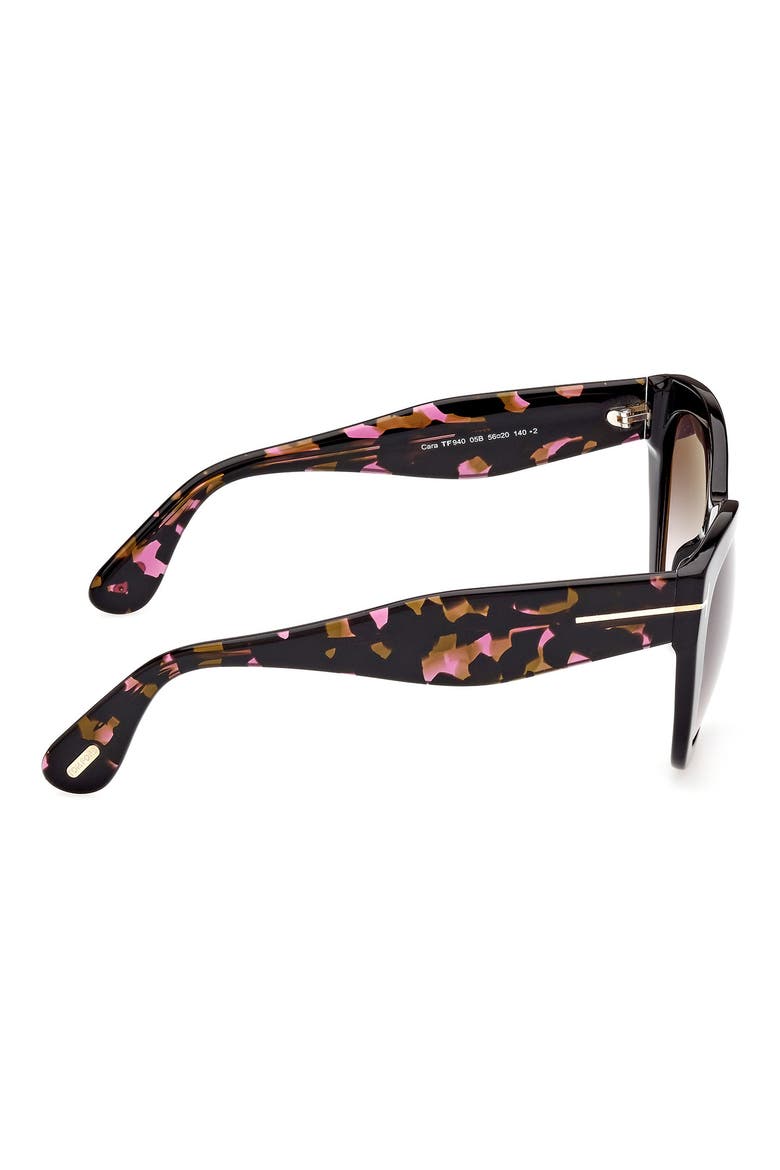 Cara 56mm Square Sunglasses, Alternate, color, BLACK/ GRADIENT SMOKE