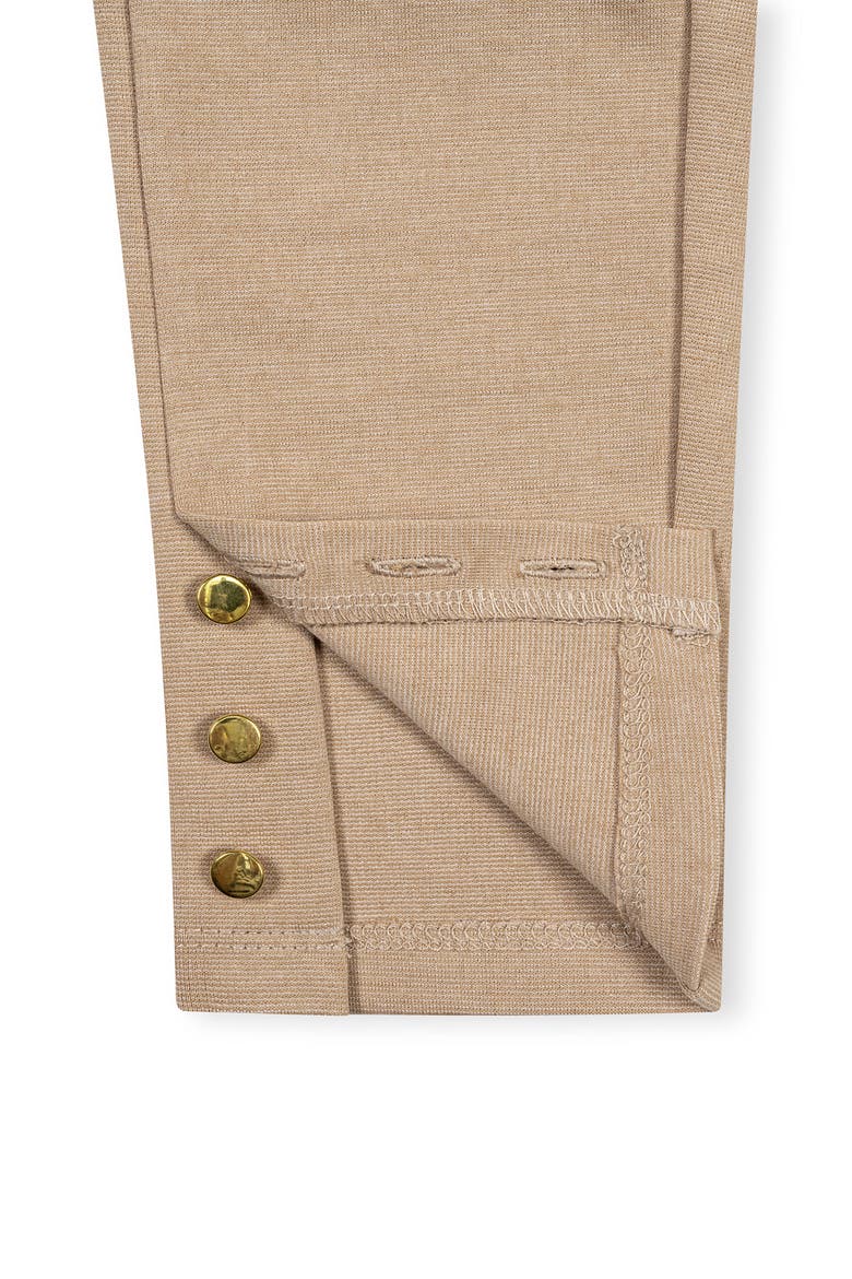 Kids' Button Cuff Ponte Pant, Alternate, color, Camel Heather