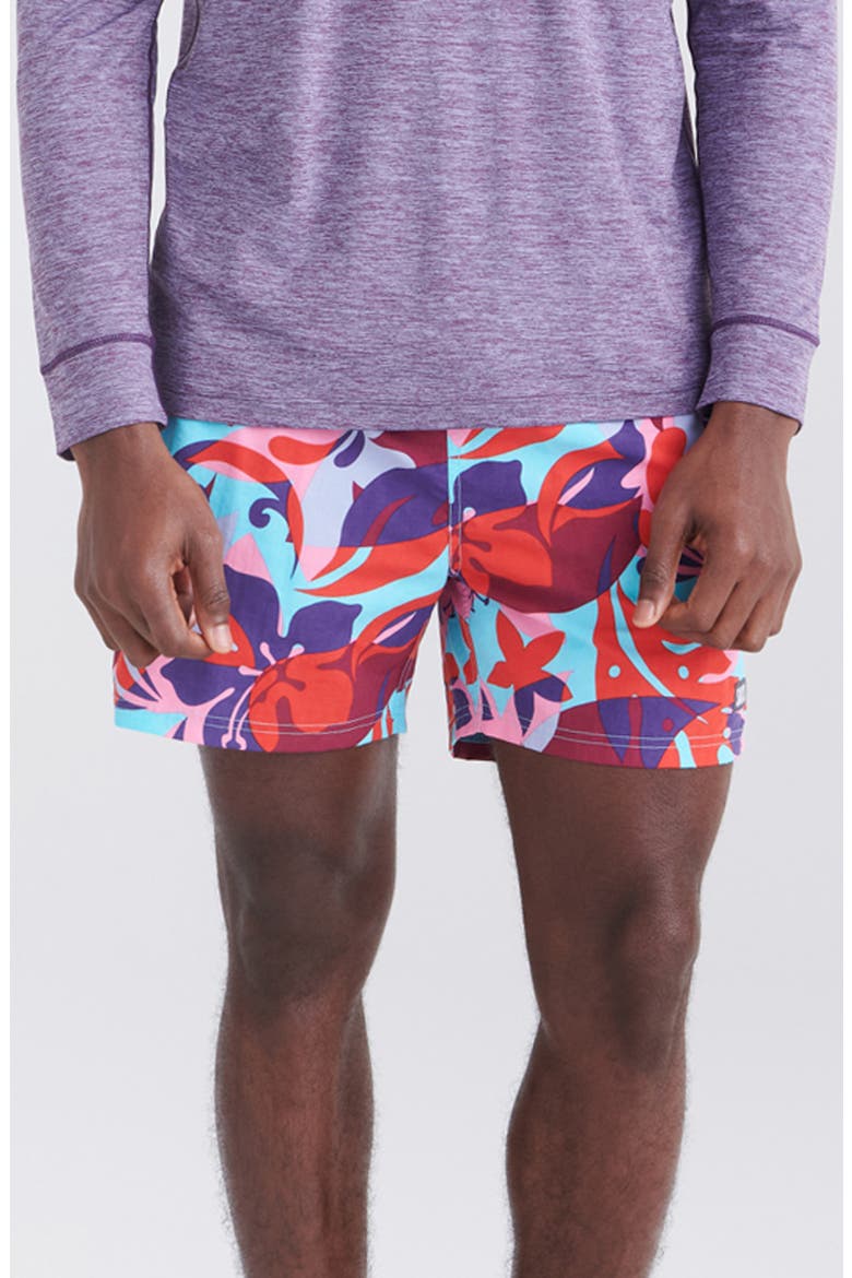 Floral Print 2N1 Volley Shorts, Main, color, TROPICAL LENS-MULTI