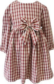 Popatu Kids' Long Sleeve Check Party Dress