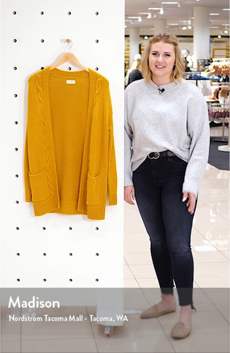 Cable Accent Cotton Blend Cardigan, sales video thumbnail