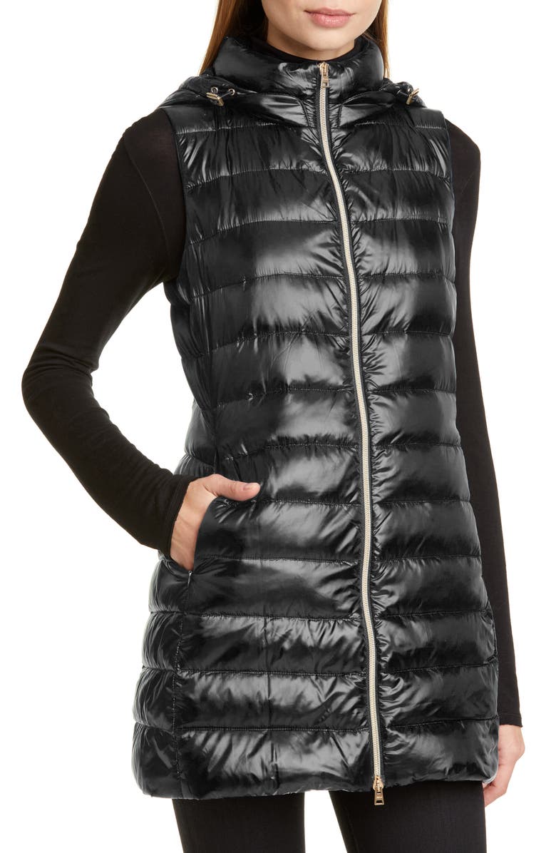 Herno Long Fitted Down Puffer Vest with Removable Hood, Alternate, color, 