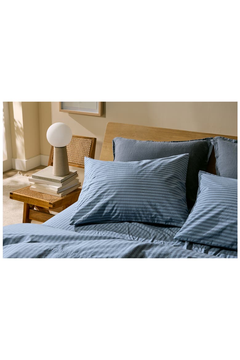 Percale Pillowcases, Alternate, color, DUSK STRIPE