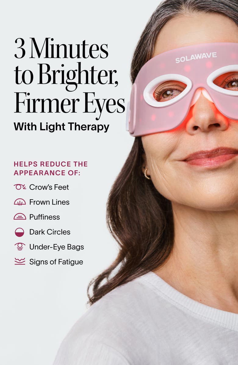 SolaWave Eye Recovery Pro LED Light Therapy Eye Mask, Alternate, color, Pink