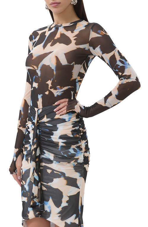 AFRM AFRM KAYLEE PRINTED LONG SLEEVE MESH TOP