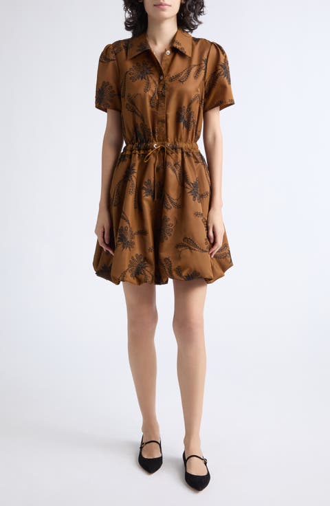 Ophelie Paisley Embroidered Bubble Hem Minidress