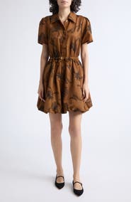 Cinq à Sept Ophelie Paisley Embroidered Bubble Hem Minidress