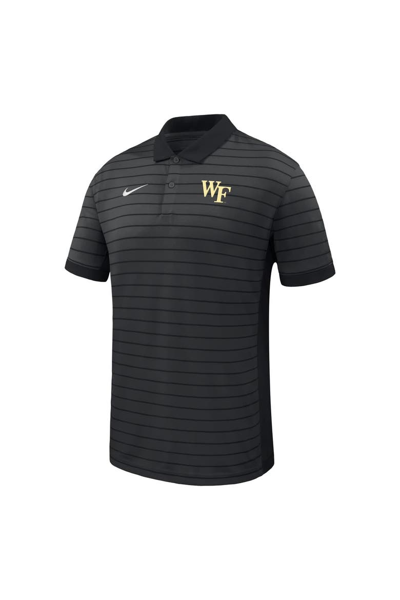 Men's Nike Black Wake Forest Demon Deacons 2025 Early Season Coaches Sideline Victory Stripe Performance Polo, Alternate, color, Black