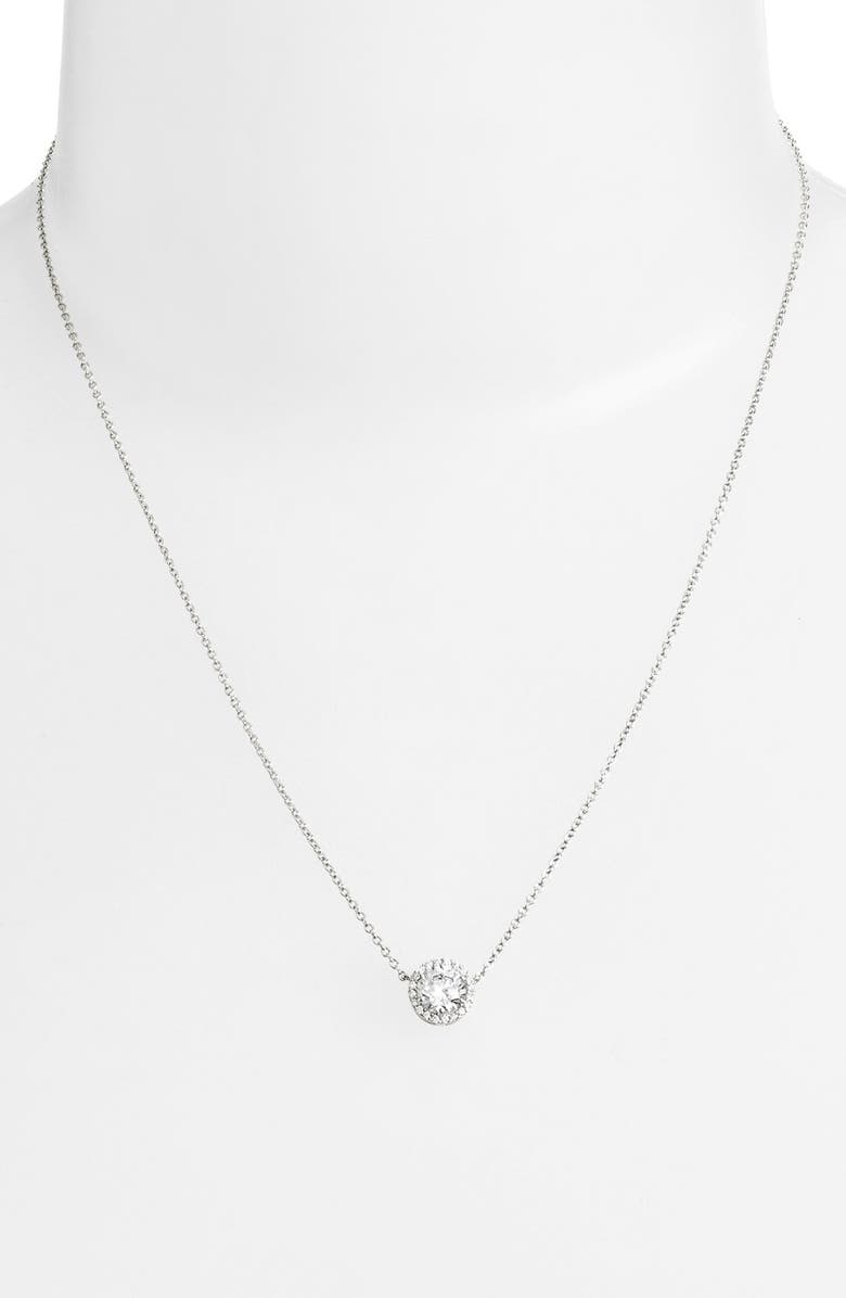 Lafonn 'Lassaire' Halo Pendant Necklace, Alternate, color, 