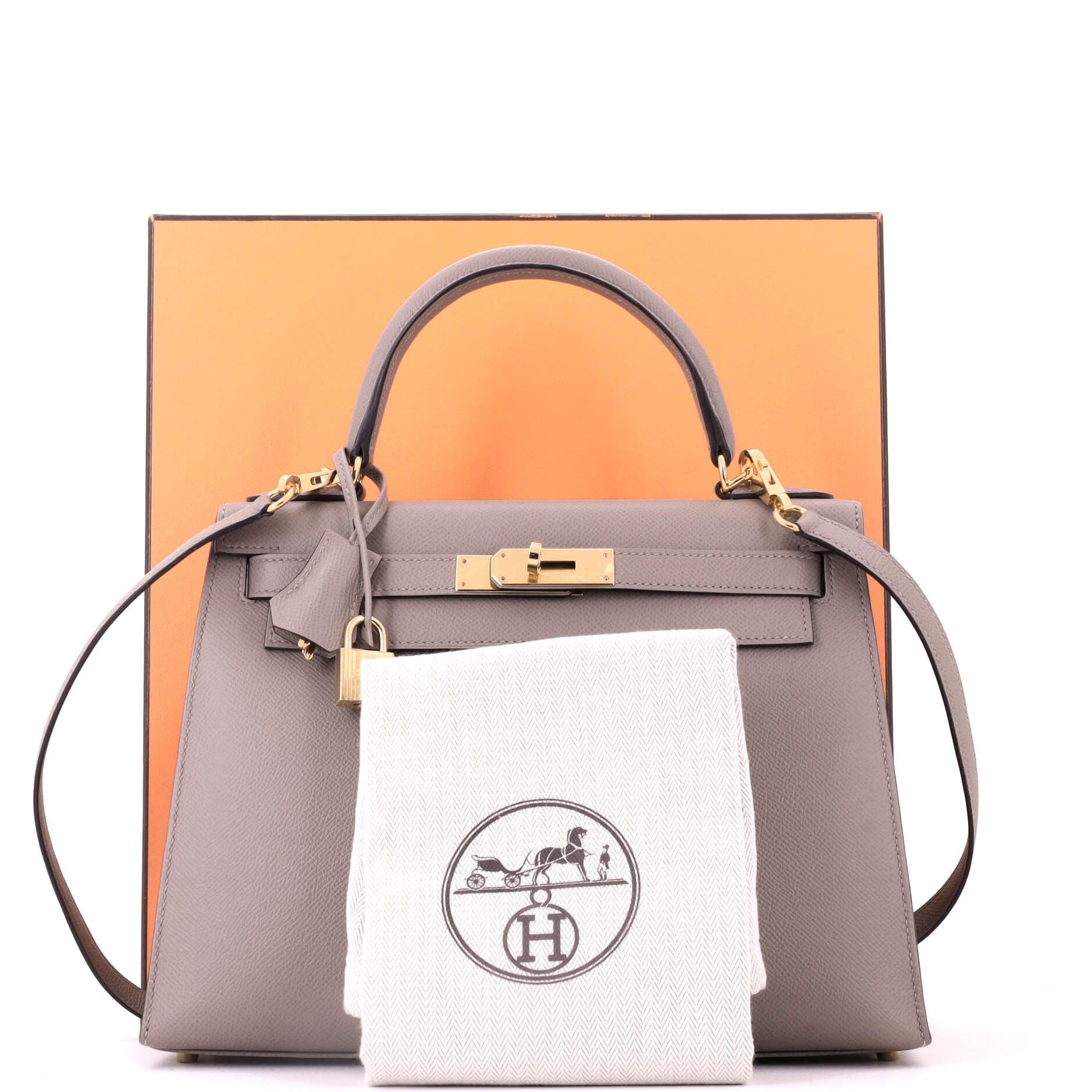 Kelly Handbag Grey Epsom with Gold Hardware 28, Alternate, color, Grey