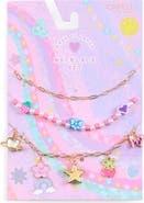 Capelli New York Kids' 3-Piece Bead & Charm Necklace Set