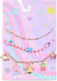 Capelli New York Kids' 3-Piece Bead & Charm Necklace Set