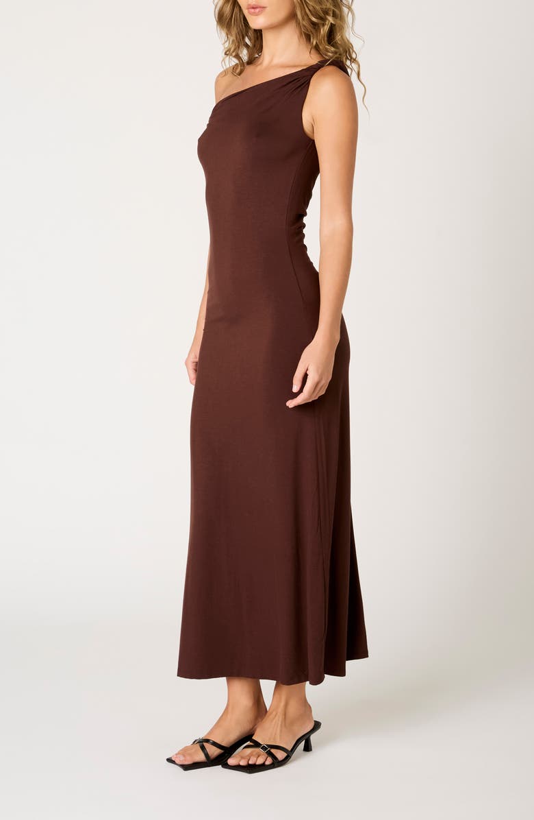 Nia Carmella Asymmetric Midi Dress, Alternate, color, Nutshell