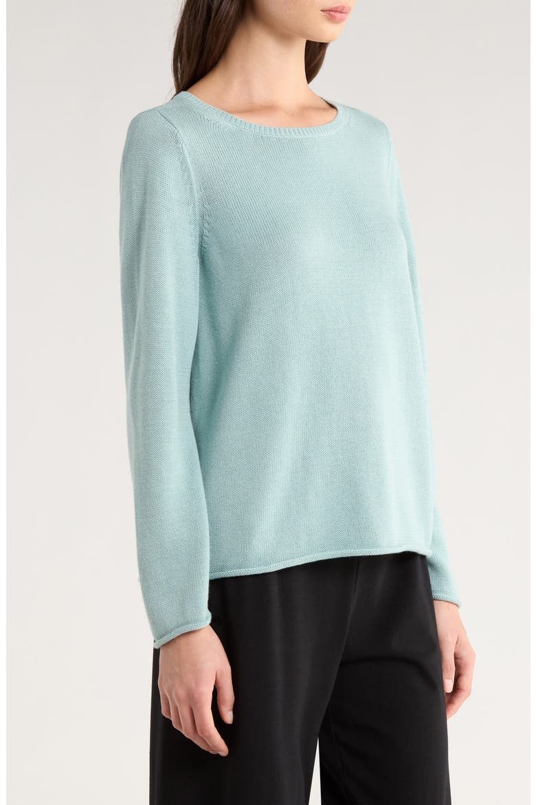 Bateau Neck Cotton Blend Sweater, Alternate, color, ARCTIC BLUE