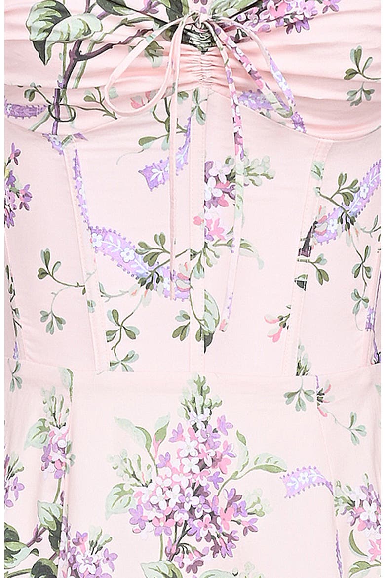 Rosalee Floral Stretch Cotton Petticoat Dress, Alternate, color, PEACH FLORAL PRINT