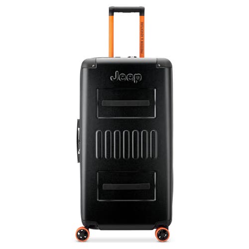 Jeep Jh002b Checked-large 29 Inch Hardside Expandable Luggage With Spinner Wheels In Black