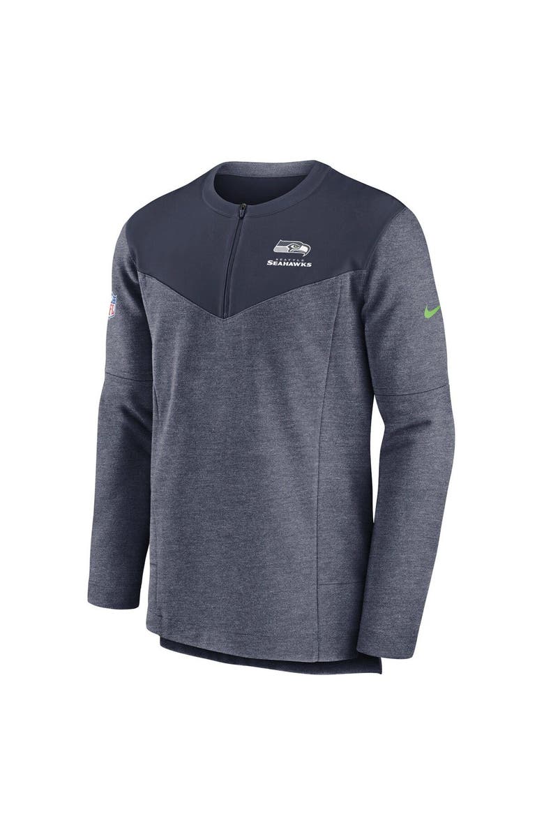 Nike Men's Nike College Navy Seattle Seahawks Sideline Lockup Performance Quarter-Zip Top, Alternate, color, Navy