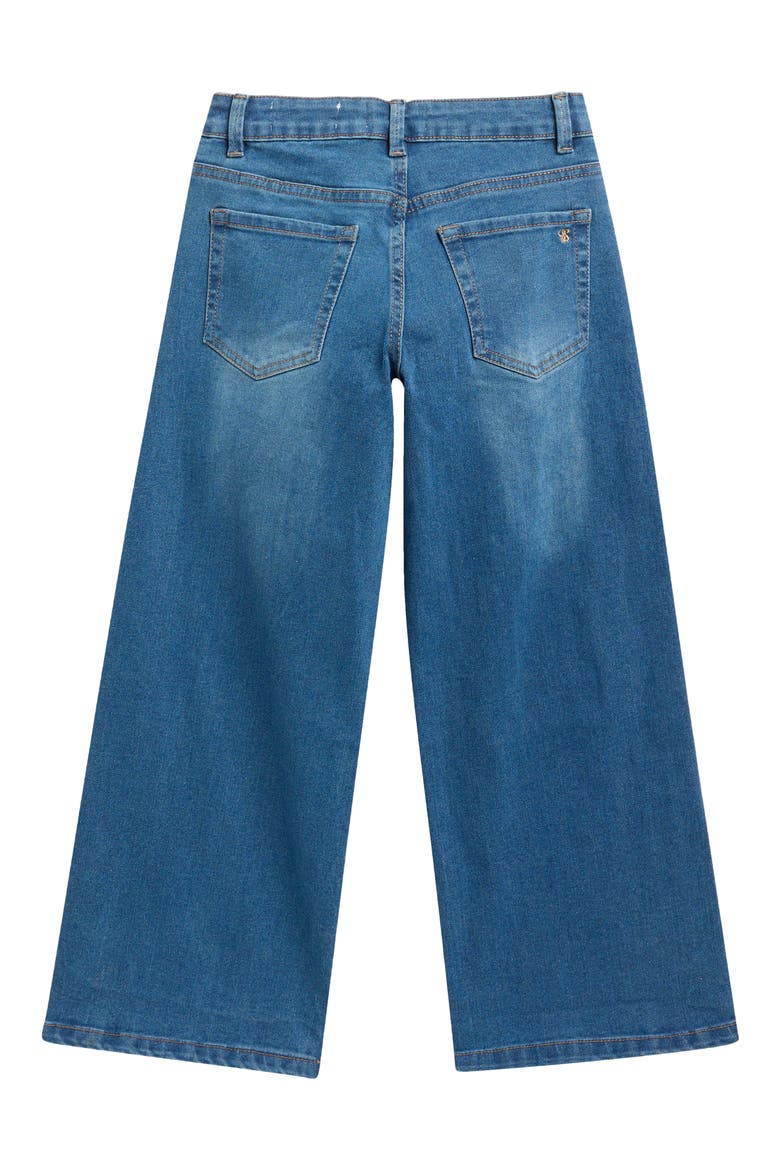 Kids' Olivia Western Yoke Wide Leg Jeans, Alternate, color, DARK WASH