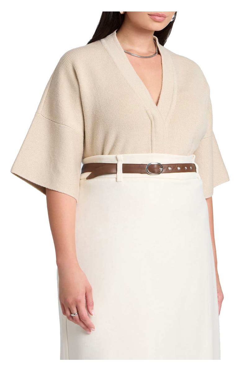 ELOQUII Wide Sleeve Sweater, Main, color, Coco Mocha