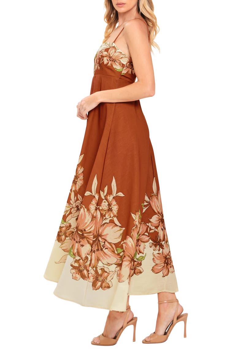 Floral Print Sleeveless Maxi Dress, Alternate, color, TERRACOTTA