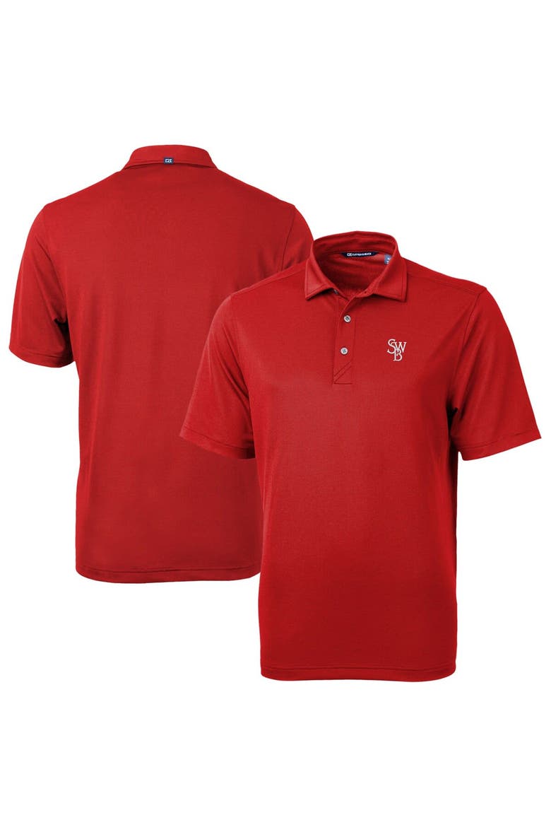 Men's Cutter & Buck Red Scranton Wilkes-Barre RailRiders Virtue Eco Pique Recycled Polo, Main, color, Red