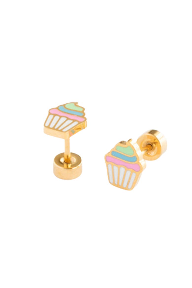 Rainbow Cupcake Stud Earring, Main, color, Multi