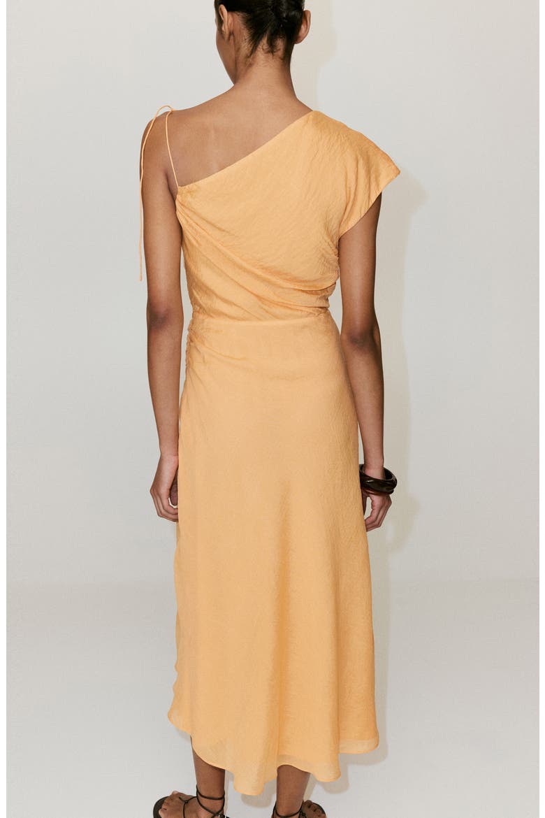 Asymmetric Ruched Maxi Dress, Alternate, color, ORANGE