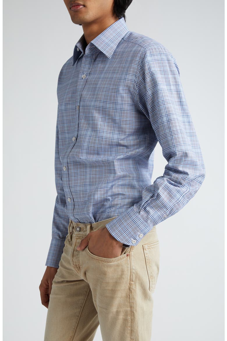 Slim Fit Plaid Button-Up Shirt, Alternate, color, MULTICOLOR BLUE