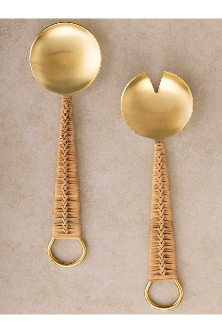 Helsinki Salad Servers, Set of 2, Main, color, Gold