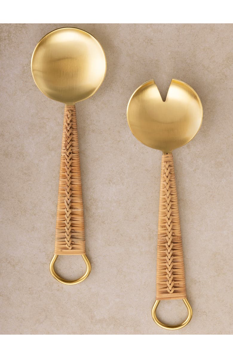 GAURI KOHLI Helsinki Salad Servers, Set of 2, Main, color, Gold