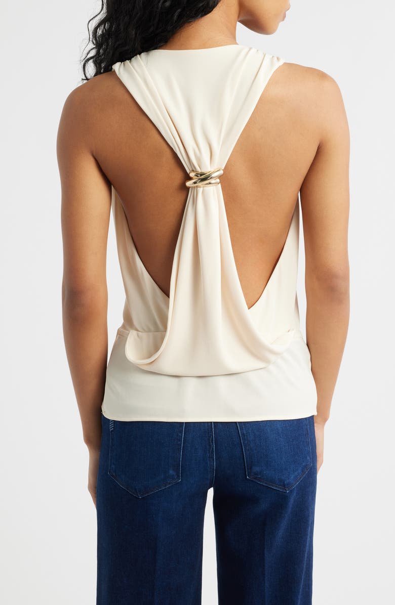 MANGO Juliete Cowl Neck Tank, Alternate, color, Ecru