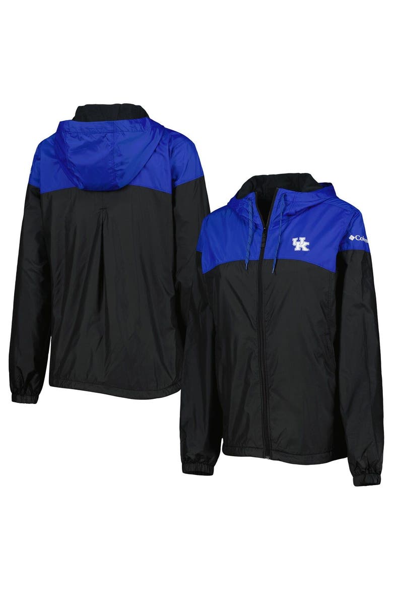 Women's Columbia Black/Royal Kentucky Wildcats Flash Forward Full-Zip Hoodie Windbreaker Jacket, Main, color, Black