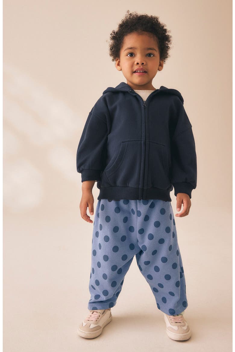 Kids' Polka Dot Barrel Leg Cotton Pants, Main, color, BLUE