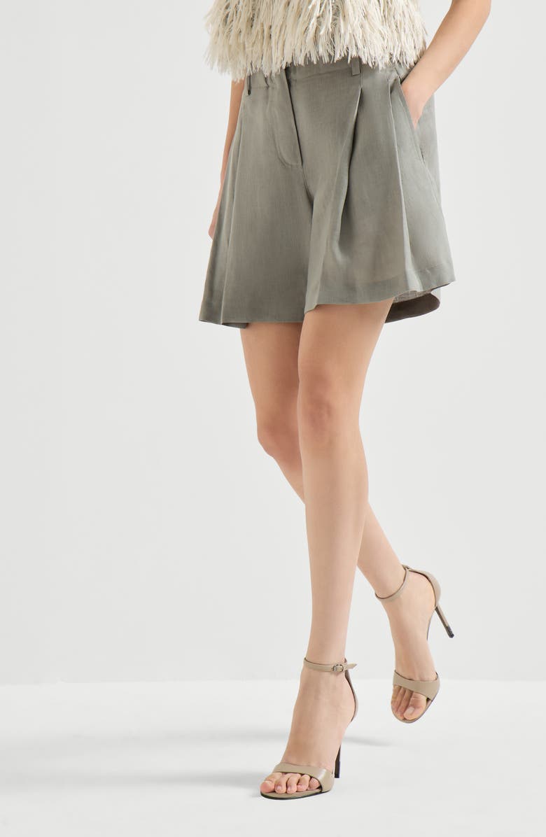 Brunello Cucinelli Linen shorts, Alternate, color, Khaki