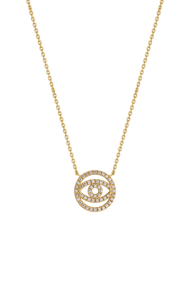 Evil Eye Gold Plated Women's Pendant Necklace - Silent Glow, Main, color, Gold