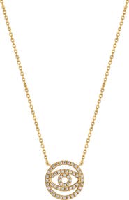 Karma and Luck Evil Eye Gold Plated Women's Pendant Necklace - Silent Glow