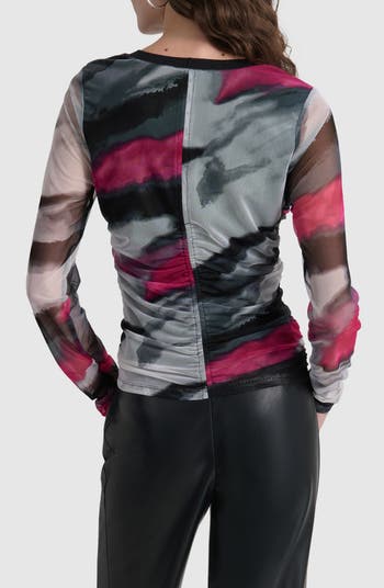 DKNY Print Long Sleeve Mesh Top | Nordstrom DKNY Print Long Sleeve Mesh Top | Nordstrom