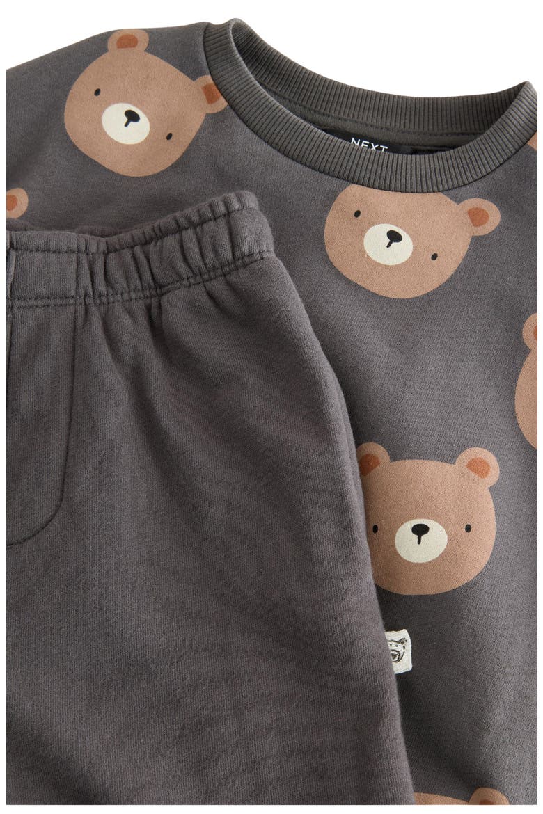 Bear Print Sweatshirt & Joggers Set, Alternate, color, GREY