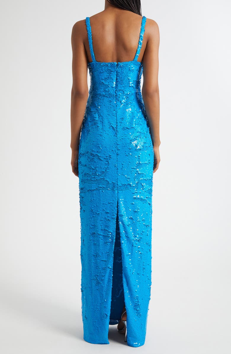 L'AGENCE Karma Sequin Column Dress, Alternate, color, Dresden Blue Sequin