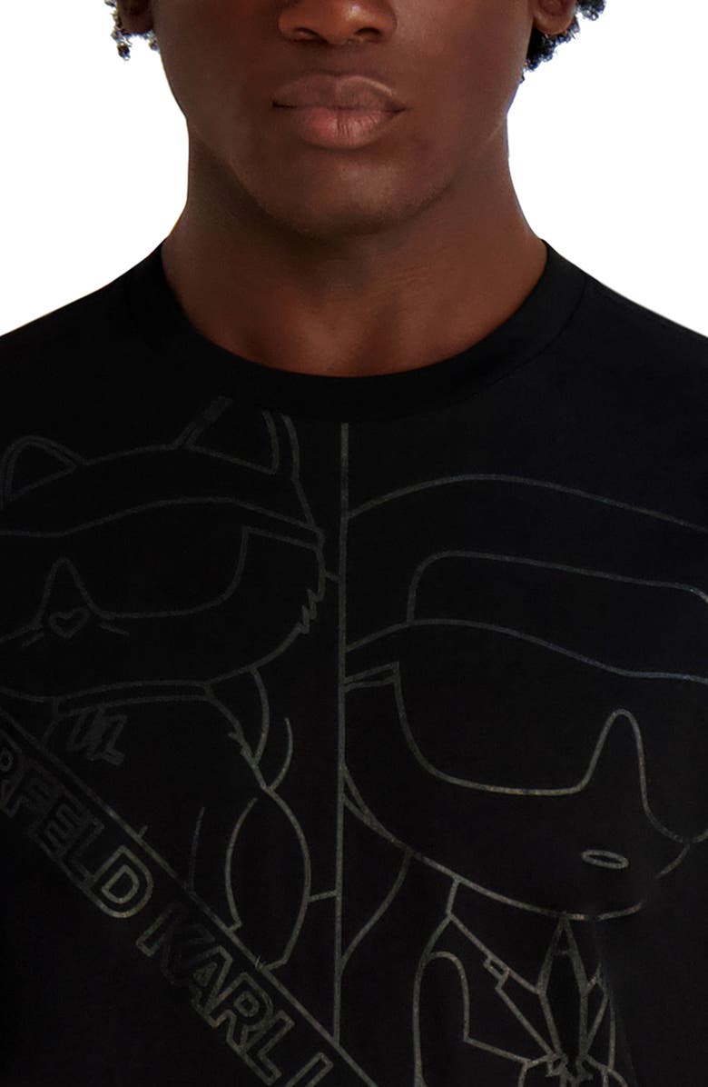 KARL LAGERFELD PARIS Oversized Outline T-Shirt, Alternate, color, Black