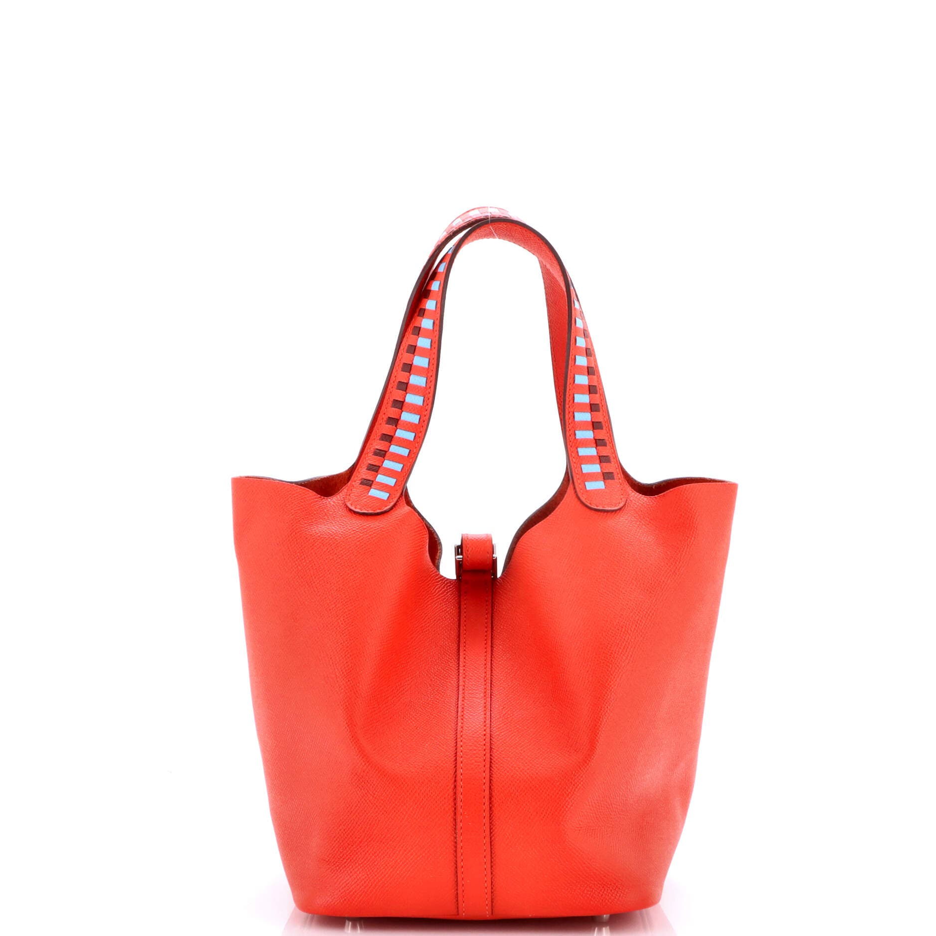 Picotin Lock Bag Tressage Epsom MM, Alternate, color, Red