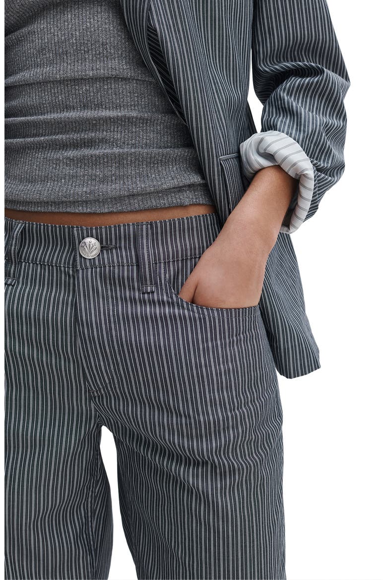 Saige Stripe Straight Leg Cotton Poplin Pants, Alternate, color, SALST