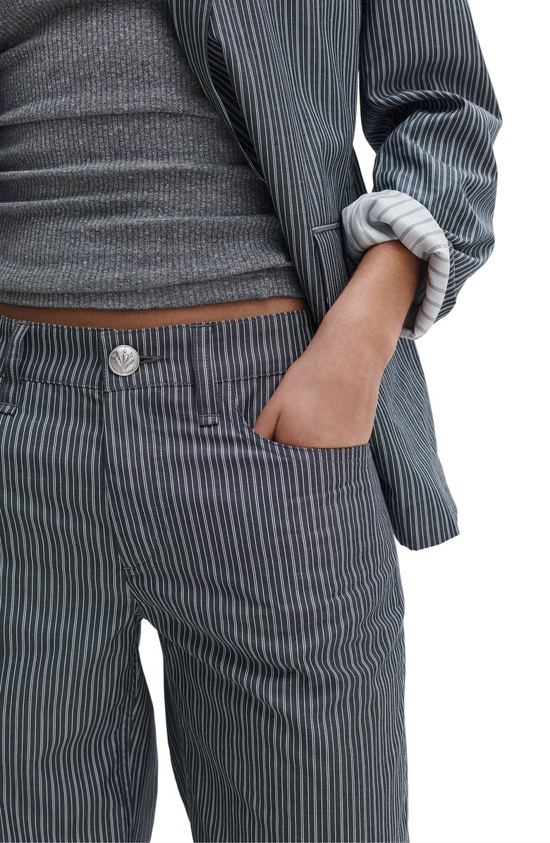 rag & bone Saige Stripe Straight Leg Cotton Poplin Pants, Alternate, color, Salst