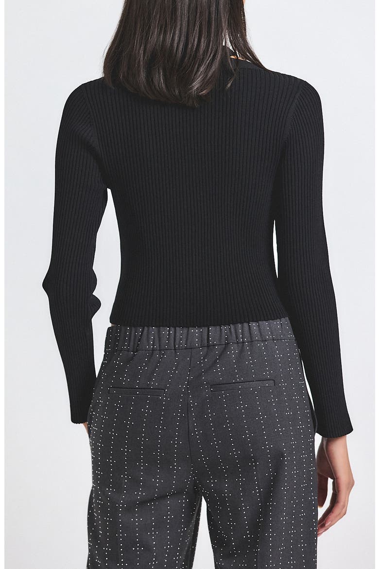 Lonnie Layered Rib Cardigan, Alternate, color, BLACK
