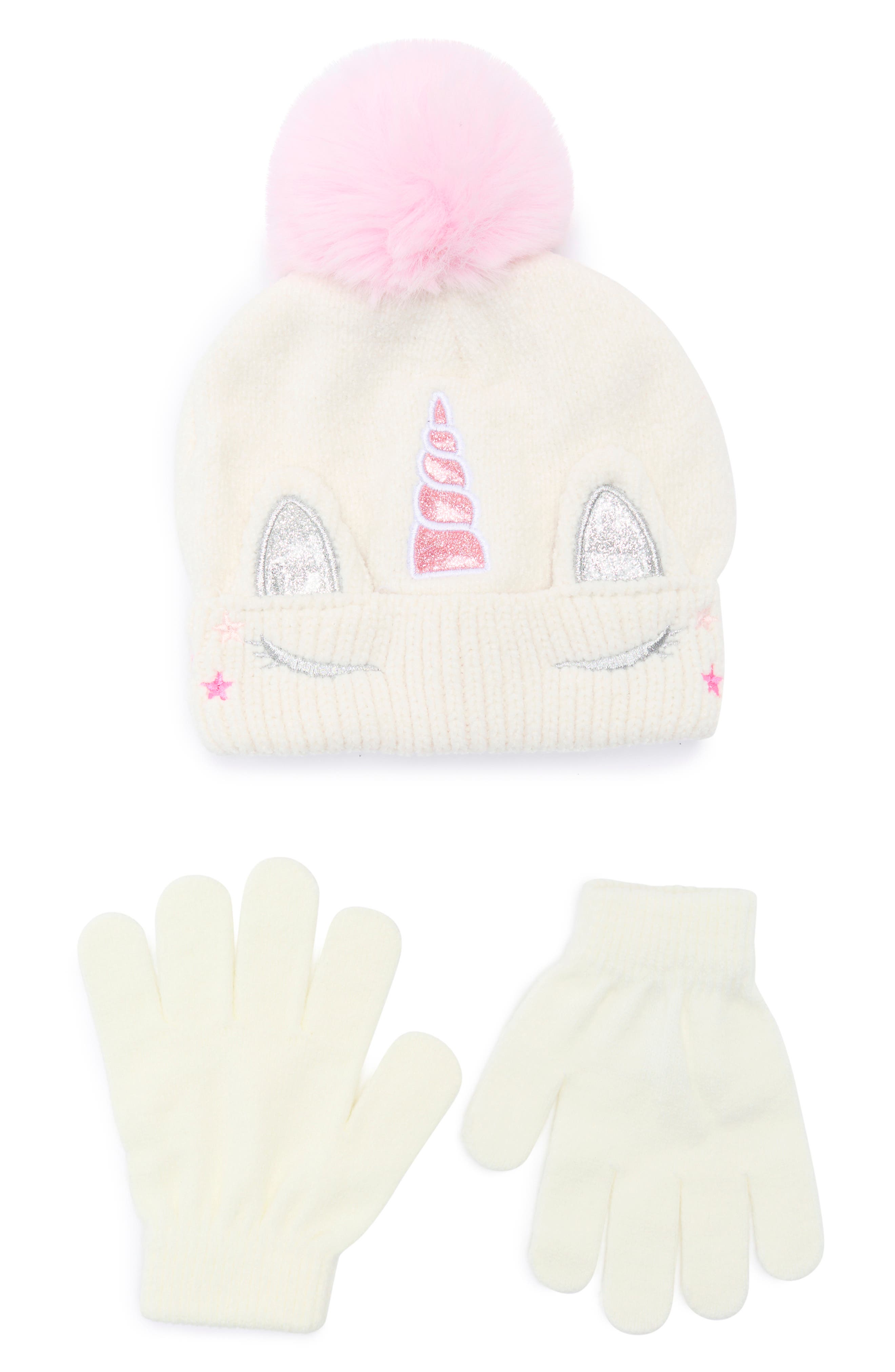 Capelli New York Kids' Unicorn Beanie & Gloves Set
